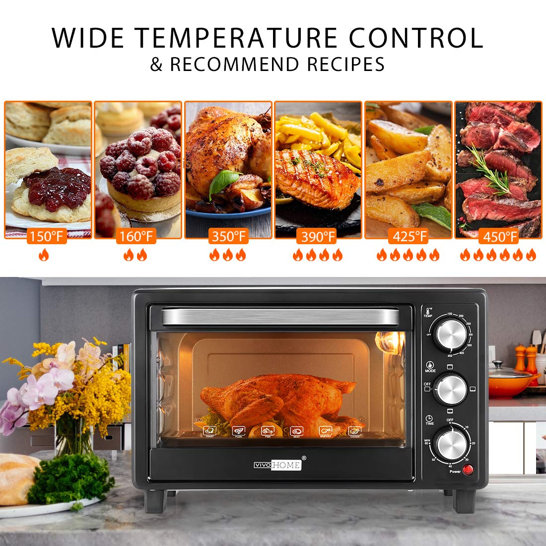 Amazon.com: VIVOHOME 6-Slice Countertop Toaster Oven with Bake Pan